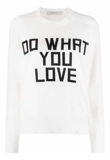 Golden Goose Delilah slogan-intarsia jumper - Bianco