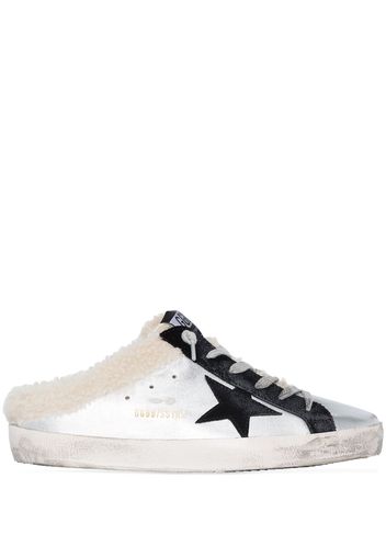 Golden Goose GG SUPER STAR LT SNKR BLCK STR BEIGE HL - Argento