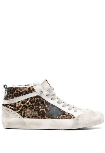 Golden Goose Sneakers Mid Star leopardate - Grigio