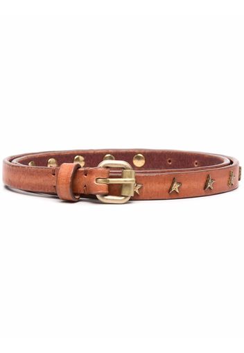 Golden Goose buckle-fastening studded leather belt - Marrone