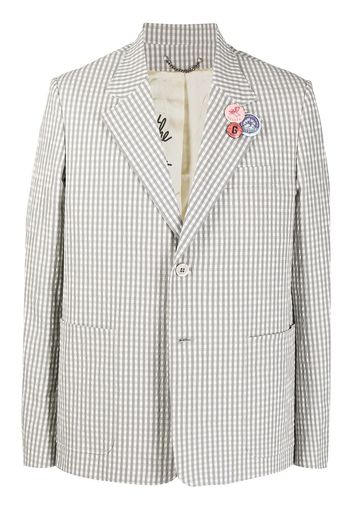 Golden Goose gingham-check single-breasted blazer - Grigio