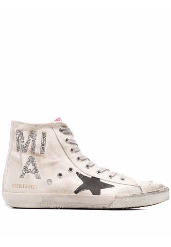 Golden Goose Francy logo-patch distressed trainers - Toni neutri