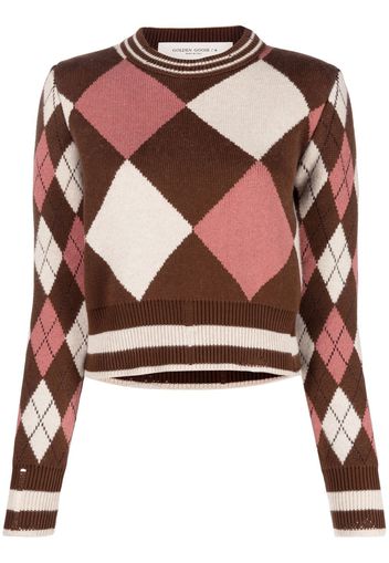 Golden Goose intarsia-knit long-sleeve jumper - Marrone