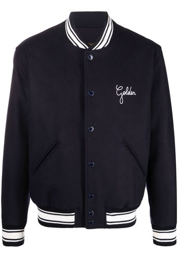 Golden Goose embroidered logo bomber jacket - Blu