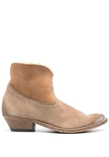 Golden Goose shearling-lined Western ankle boots - Toni neutri