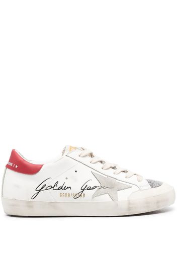 Golden Goose Super-Star glitter-detail sneakers - Bianco