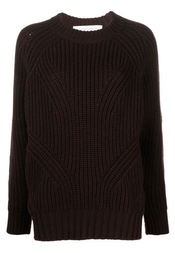 Golden Goose elbow-patch ribbed-knit jumper - Marrone