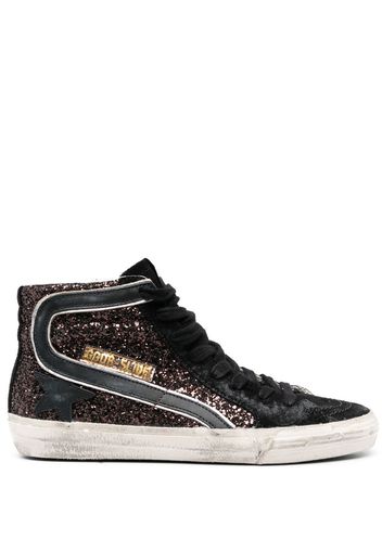 Golden Goose Slide glitter high-top sneakers - Nero