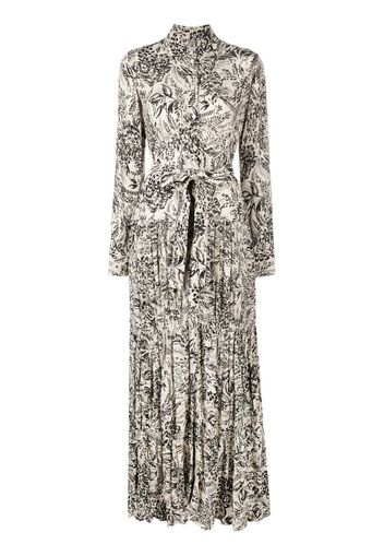 Golden Goose long-sleeve graphic-print dress - Toni neutri