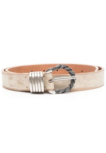 Golden Goose worn-effect spiral belt - Bianco