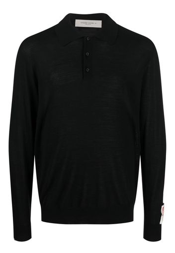 Golden Goose long-sleeve knitted polo shirt - Nero