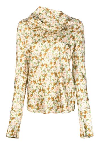 Golden Goose abstract-print long-sleeved blouse - Verde