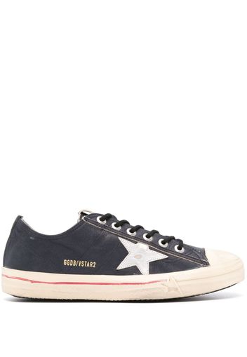 Golden Goose V-Star distressed-effect leather sneakers - Blu