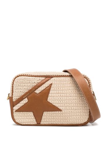 Golden Goose Star-patch crochet crossbody bag - Marrone