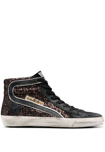 Golden Goose Slide glitter high-top sneakers - Nero