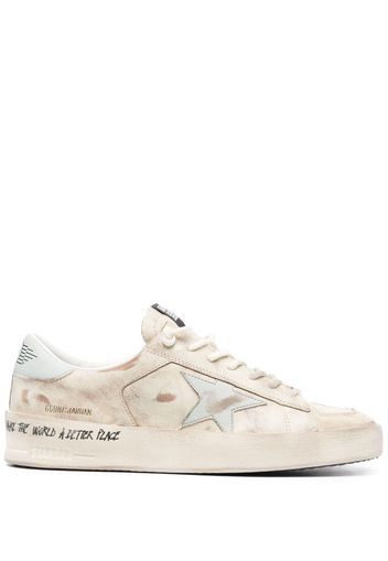 Golden Goose distressed-effect leather low-top sneakers - Toni neutri