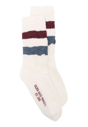 Golden Goose striped knitted socks - Bianco