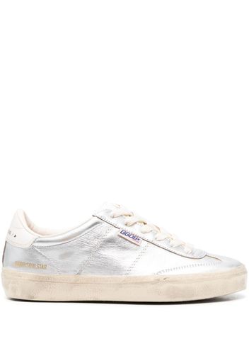 Golden Goose Soul-Star metallic leather sneakers - Argento