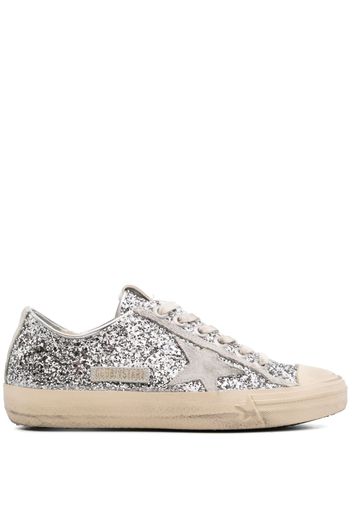 Golden Goose V-Star glittered sneakers - Argento