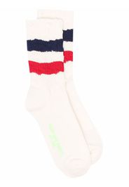 Golden Goose logo-print fine-ribbed socks - Rosso