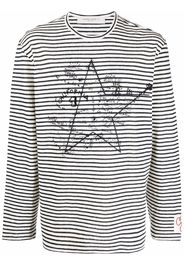 Golden Goose logo print stripe T-shirt - Toni neutri