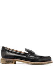 Golden Goose distressed effect logo-print loafers - Nero