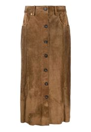 Golden Goose buttoned-up leather skirt - Marrone