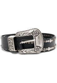 Golden Goose leather decorative-buckle belt - Nero