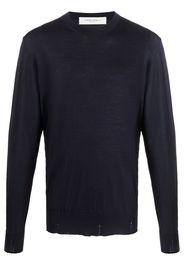 Golden Goose logo-patch wool jumper - Blu