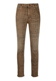 Golden Goose Jeans skinny con stampa - Marrone