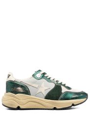 Golden Goose metallic-effect lace-up sneakers - Verde