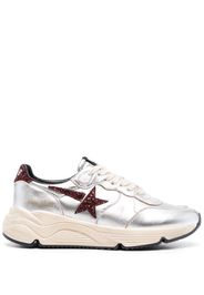 Golden Goose star patch metallic leather sneakers - Argento