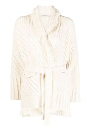 Golden Goose tie-waist shawl-collar cardigan - Toni neutri