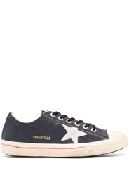 Golden Goose V-Star distressed-effect leather sneakers - Blu