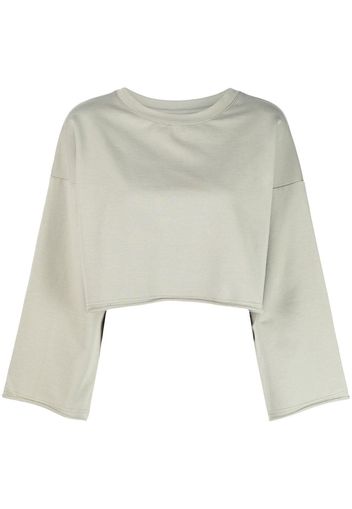 GOODIOUS raw-hem long sleeve sweatshirt - Verde