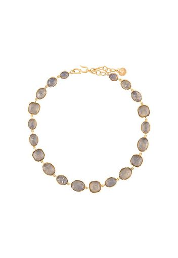 Collana placcata oro 24kt con cristalli taglio cabochon