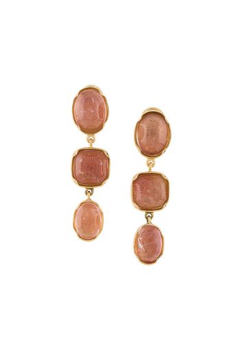 Cabochons drop gemstone earrings