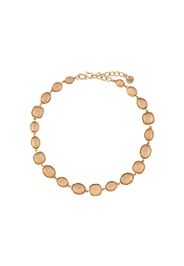 Collana placcata oro 24kt con cristalli taglio cabochon