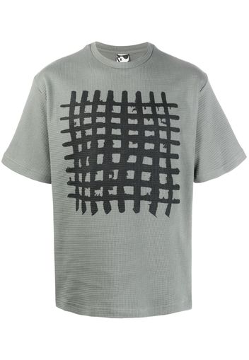 GR10K grid-print cotton T-shirt - Verde