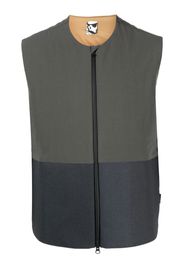 GR10K zip-up collarless gilet - Grigio