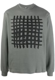 GR10K grid-print cotton jersey sweatshirt - CONVOYGREY
