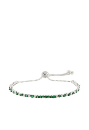 18kt white gold diamond emerald Bolo bracelet