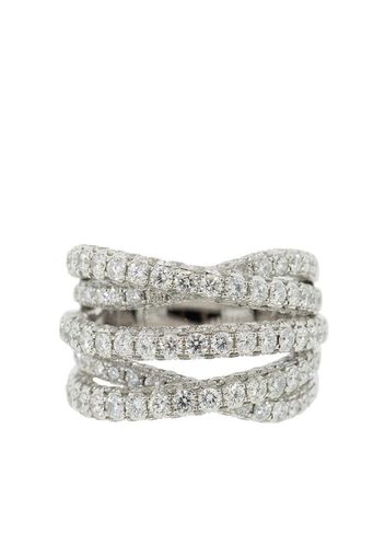 18kt white gold diamond Three Sided Entanglement Stunner ring