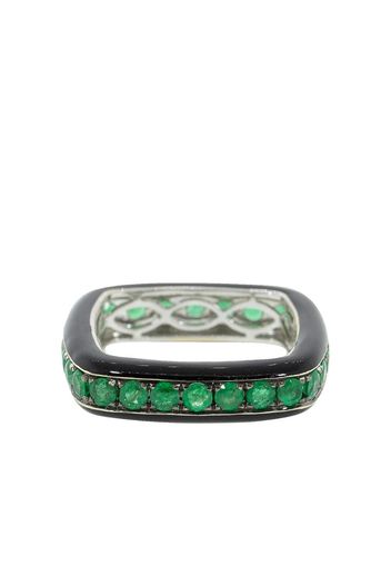 18kt white gold emerald square ring