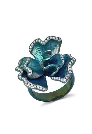 graziela diamond flower ring - Argento