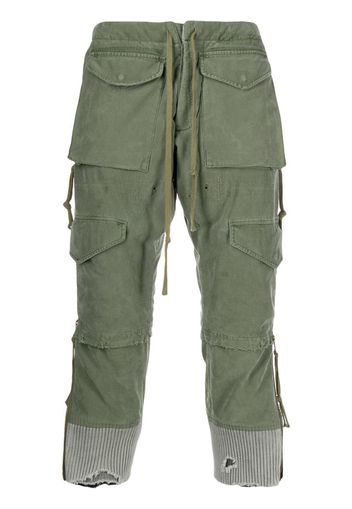 distressed cropped cargo pants