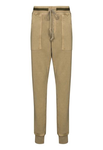 Greg Lauren drawstring tapered track pants - Verde