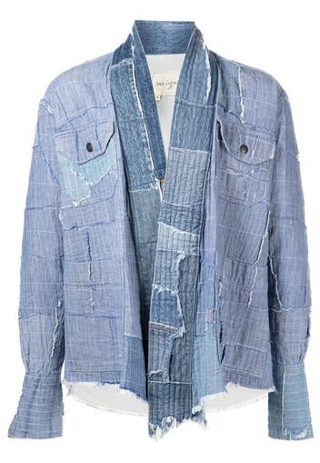 Greg Lauren patchwork denim jacket - Blu