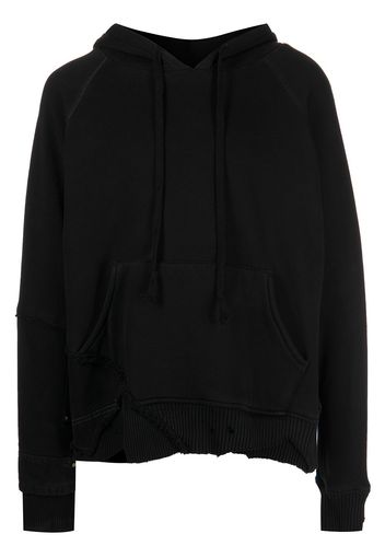 Greg Lauren patchwork cotton hoodie - Nero