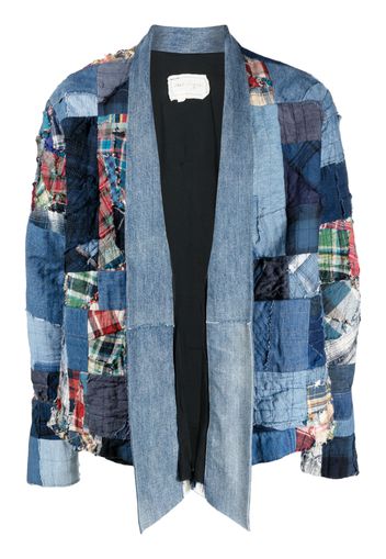 Greg Lauren patchwork-design denim jacket - Blu